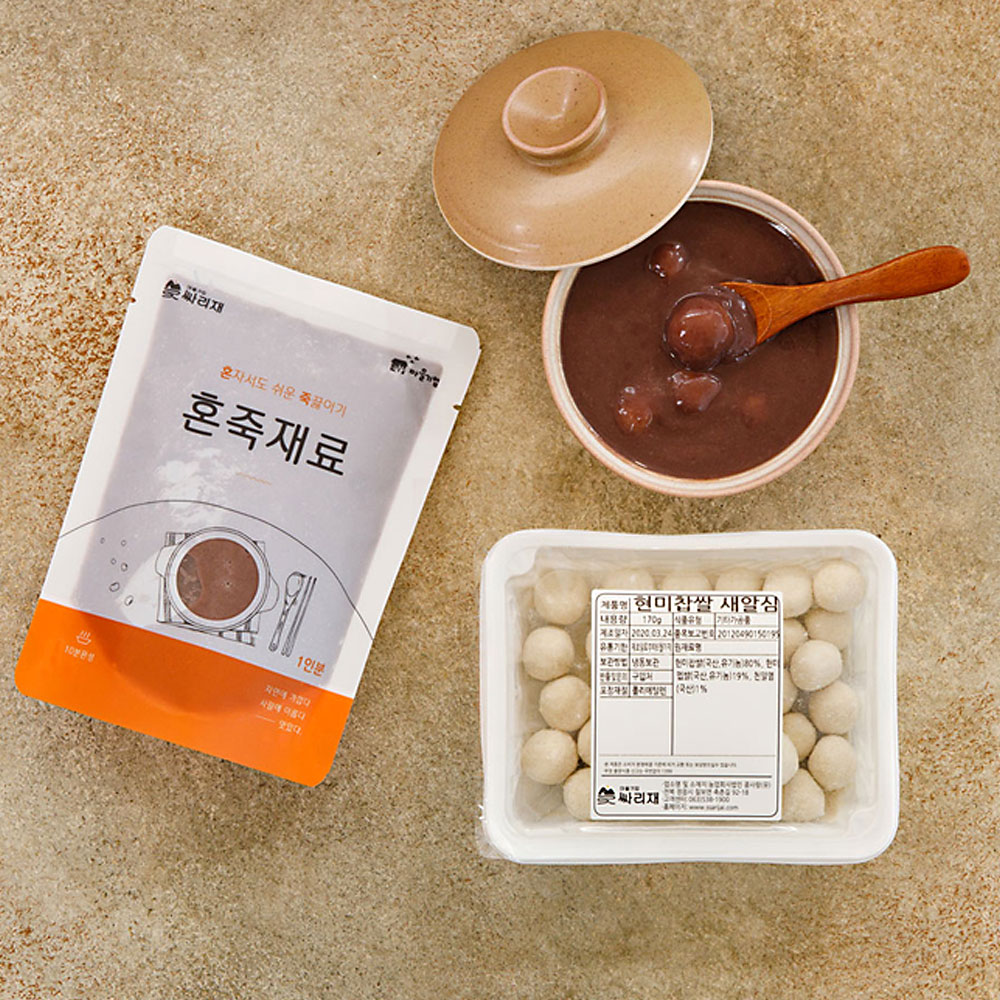 동지 혼죽재료 간편식사 밀키트 팥죽만들기 2인세트 (팥물+새알심)