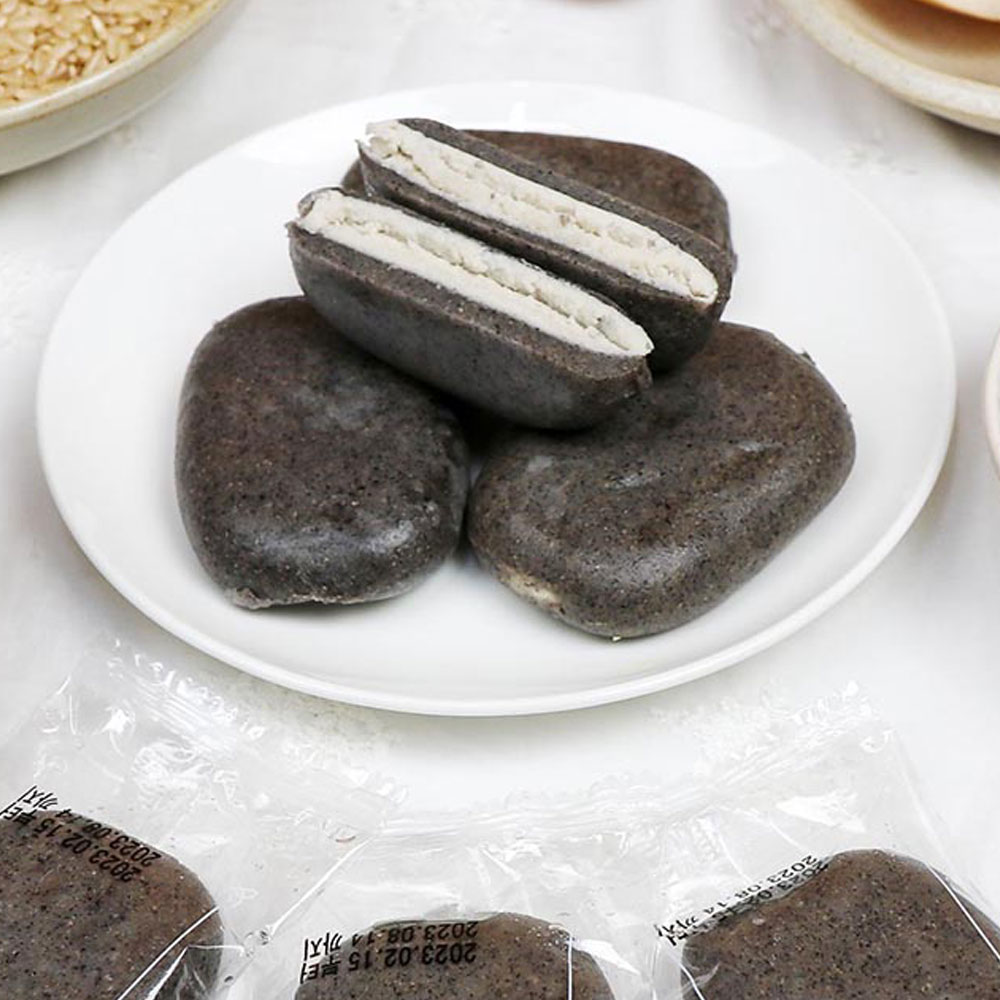 싸리재 흰팥앙금 흑임자떡 60g 10봉지