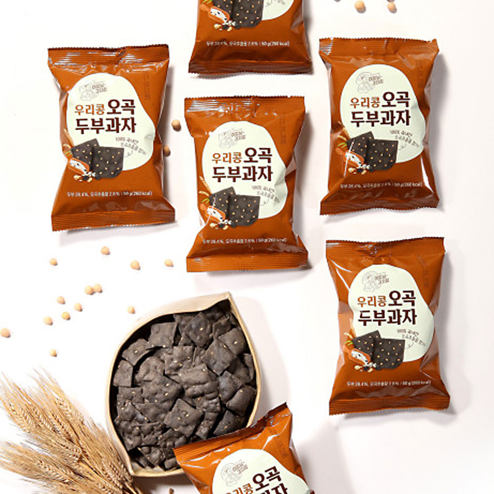 국산 밀가루 콩 사용 개별포장 뚜부과자 오곡 두부과자 50g X 50개