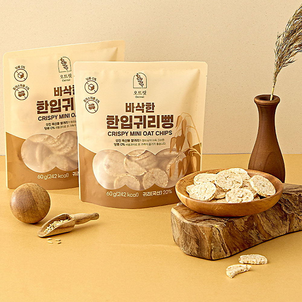 귀리간식 오트밀과자 귀리뻥튀기 귀리뻥 60g X 5봉