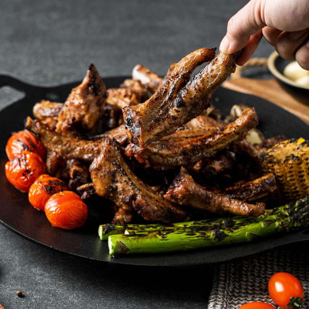마늘숙성 쪽갈비 소금 매콤 쪽갈비 500g X 1팩 등갈비 캠핑요리
